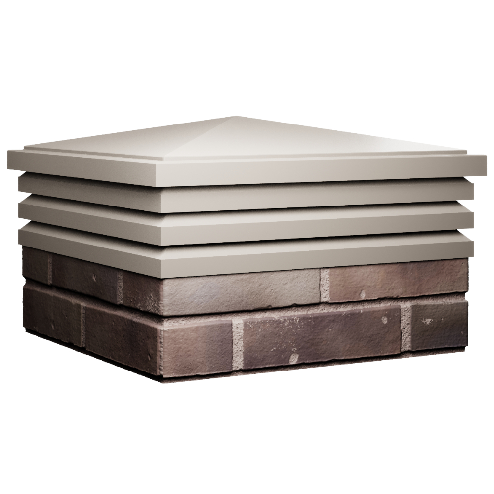 Колпак Zking Бона ХайТек Бежевый на столб 2х2 кирпича (513х513мм) в Коврове фото