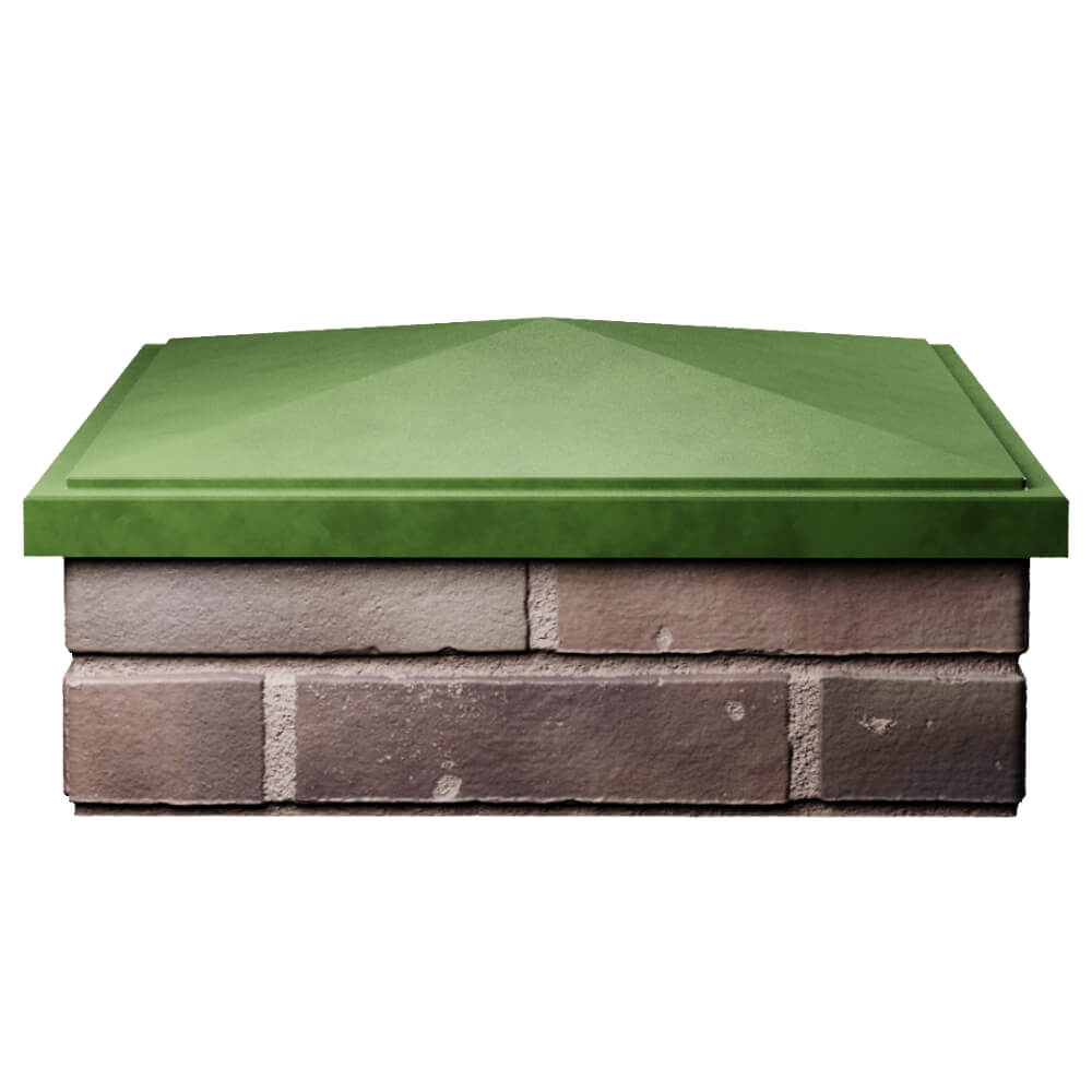 Колпак Zking БонаМоно Зеленый на столб 2х2 кирпича (515х515, 530х530мм) Ковров фото