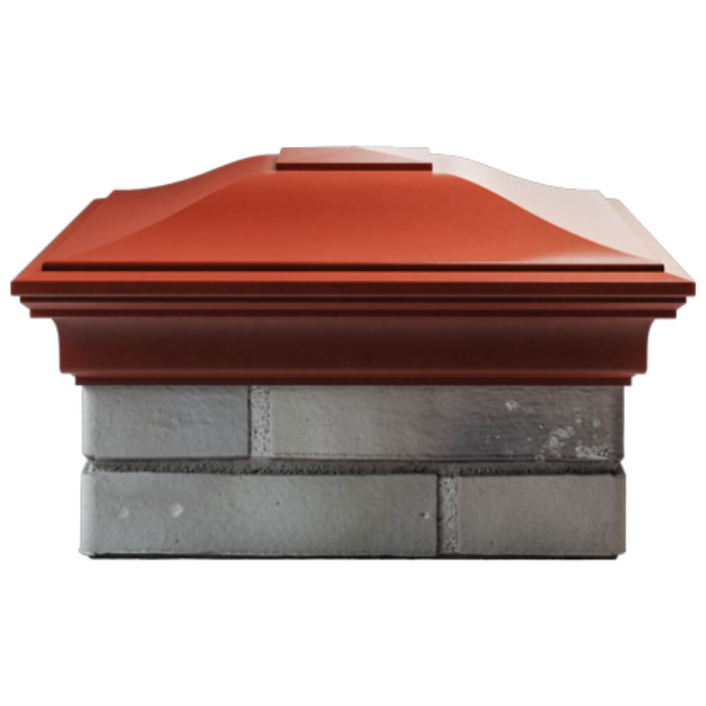Колпак Zking Монблан Красный на столб 1.5х1.5 кирпича (385х385мм) Ковров фото
