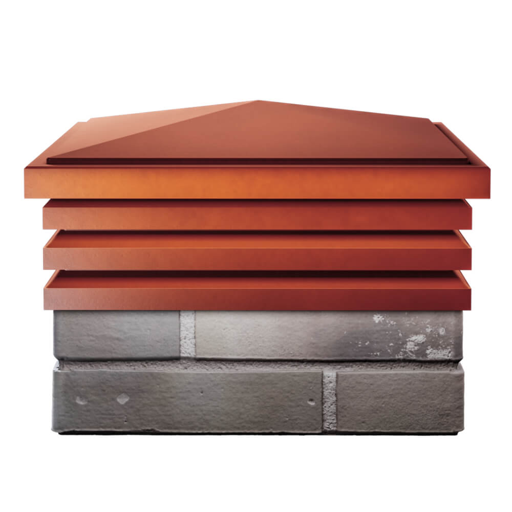 Колпак Zking Бона ХайТек Красный на столб 1.5х1.5 кирпича (385х385мм) Ковров фото