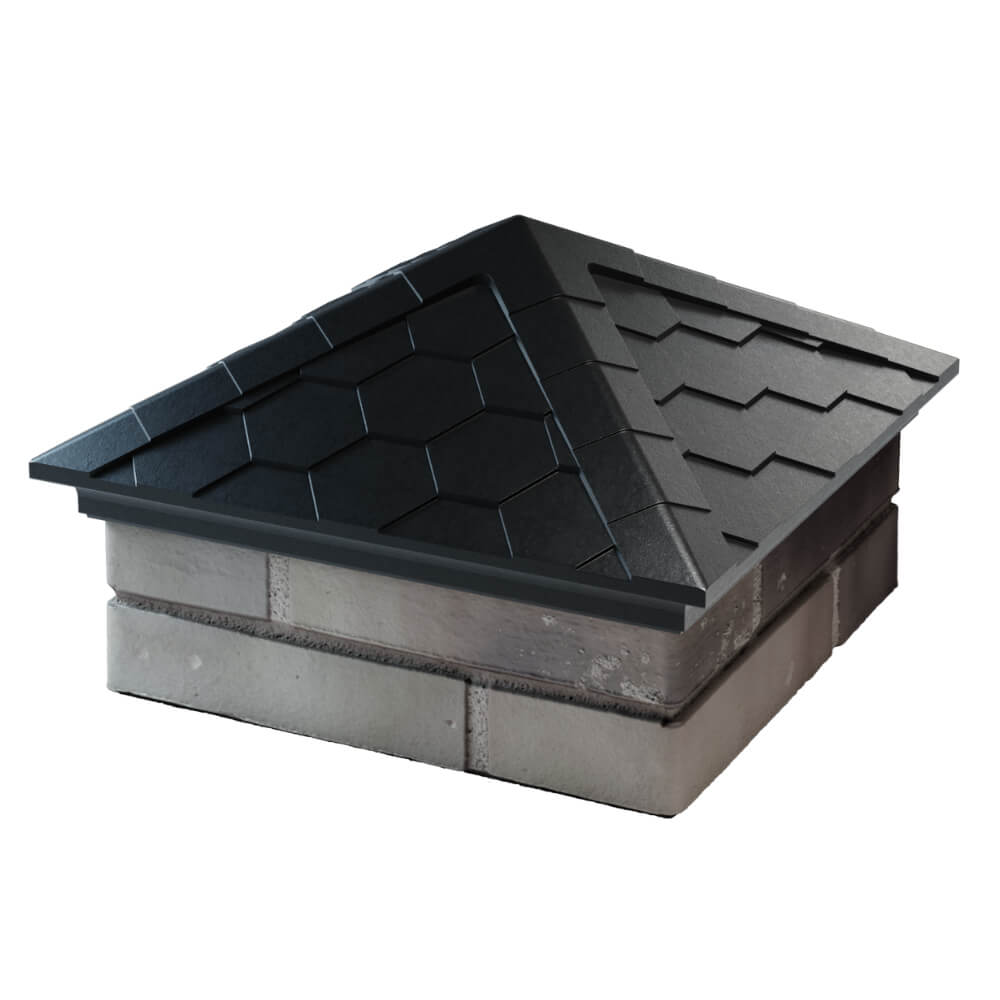 Колпак Zking Эверест Черный на столб 1.5х1.5 кирпича (390х390мм) в Коврове фото