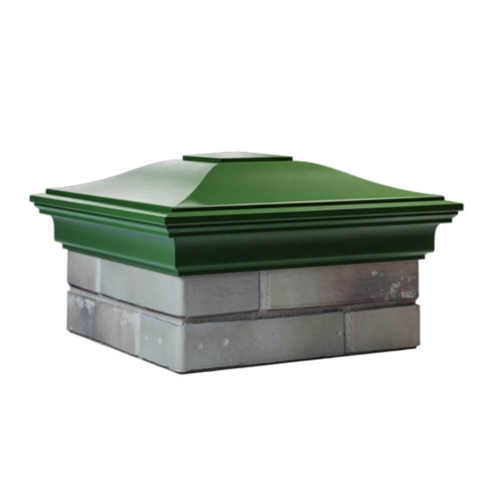 Колпак Zking Монблан Зеленый на столб 1.5х1.5 еврокирпича 0.7НФ (355х355мм) в Коврове фото