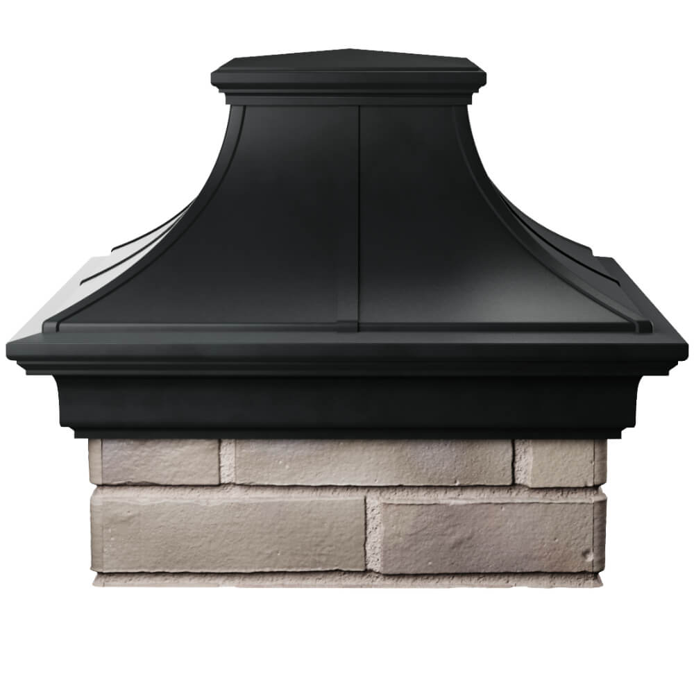 Колпак Zking Монблан Премиум Черный на столб 1.5х1.5 кирпича (385х385мм) Ковров фото