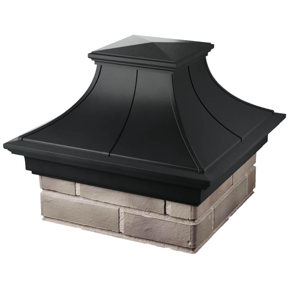 Колпак Zking Монблан Премиум Черный на столб 1.5х1.5 кирпича (385х385мм) в Коврове фото