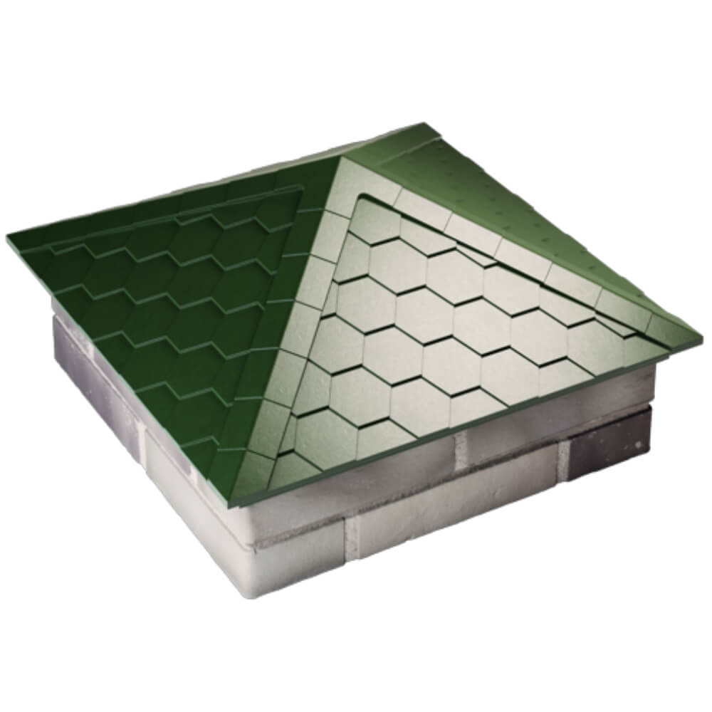 Колпак Zking Эверест Зеленый на столб 2х2 кирпича (535х535мм) Ковров фото