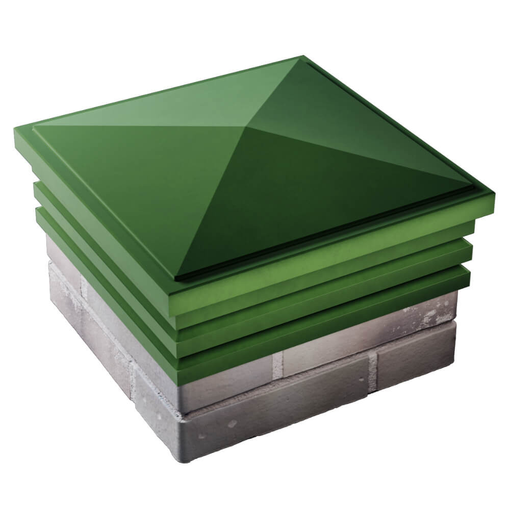 Колпак Zking Бона ХайТек Зеленый на столб 1.5х1.5 кирпича (385х385мм) в Коврове фото