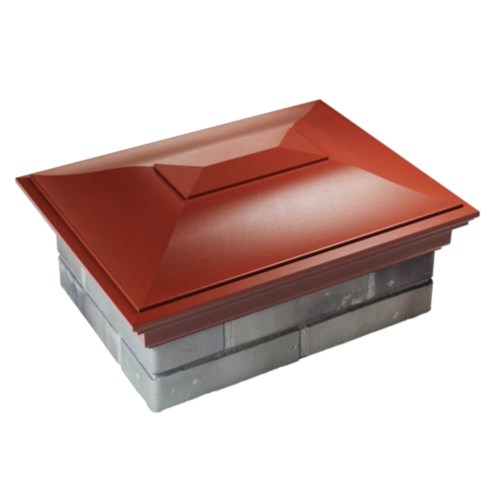 Колпак Zking Монблан Красный на столб 2х1.5 кирпича (515х385мм) Ковров фото