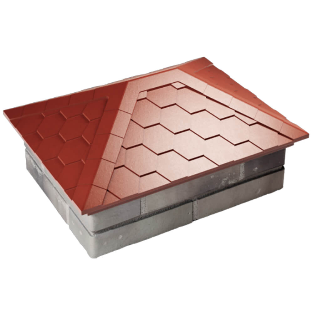 Колпак Zking Эверест Красный на столб 2х1.5 кирпича (520х390мм) Ковров фото