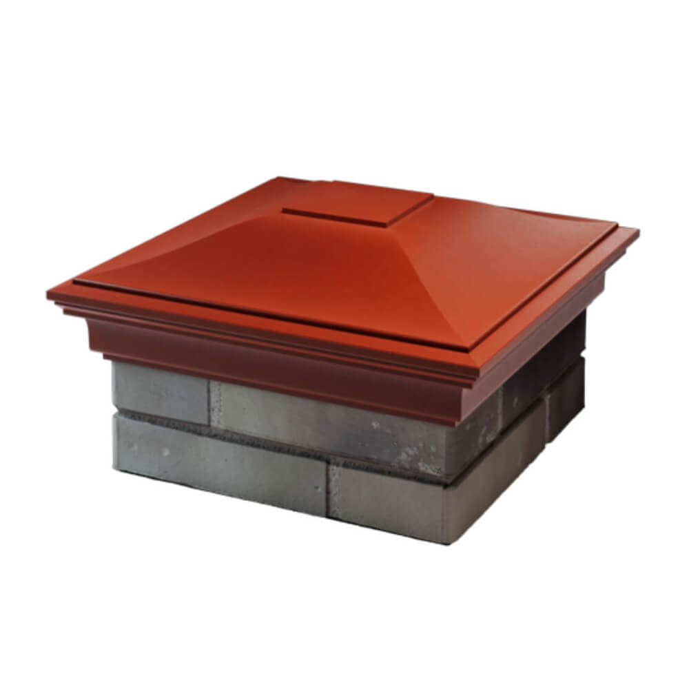 Колпак Zking Монблан Красный на столб 1.5х1.5 еврокирпича 0.7НФ (355х355мм) в Коврове фото