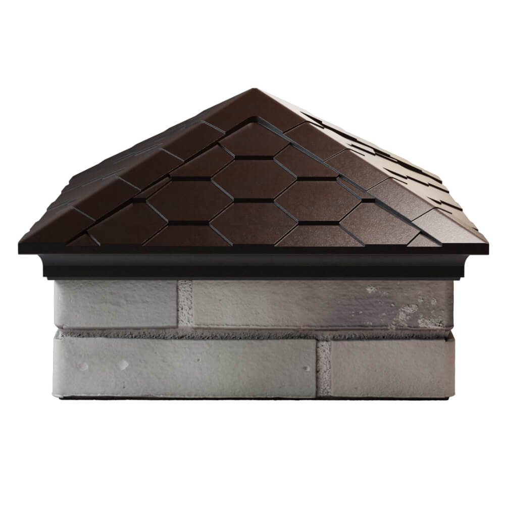 Колпак Zking Эверест Коричневый на столб 1.5х1.5 кирпича (390х390мм) Ковров фото