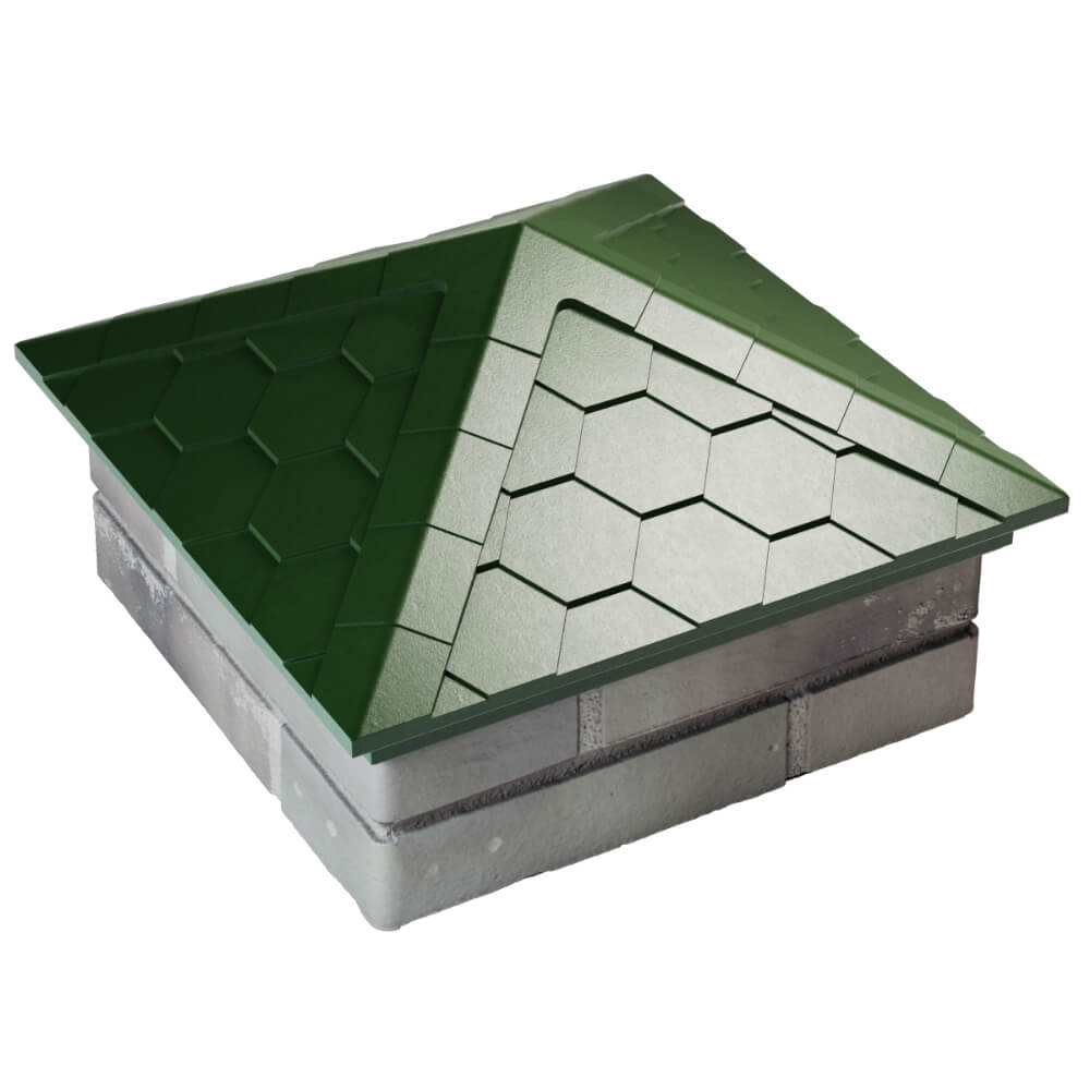 Колпак Zking Эверест Зеленый на столб 1.5х1.5 кирпича (390х390мм) в Коврове фото