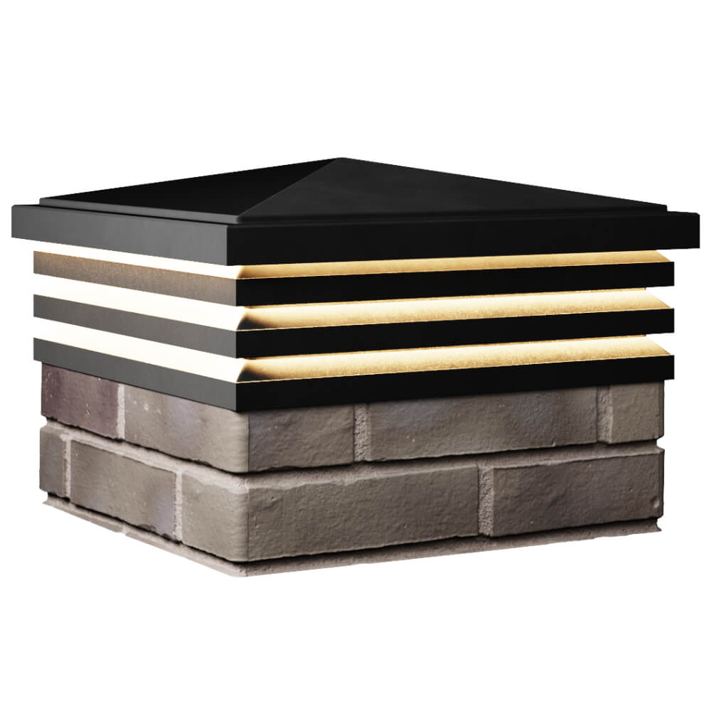 Колпак Zking Бона ХайТек Черный на столб 1.5х1.5 кирпича (385х385мм) с подсветкой в Коврове фото