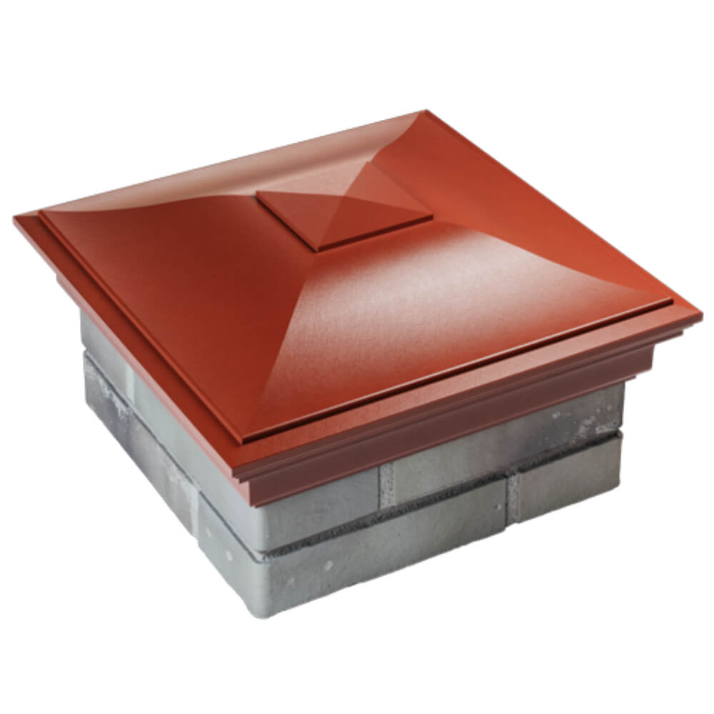 Колпак Zking Монблан Красный на столб 1.5х1.5 кирпича (385х385мм) в Коврове фото