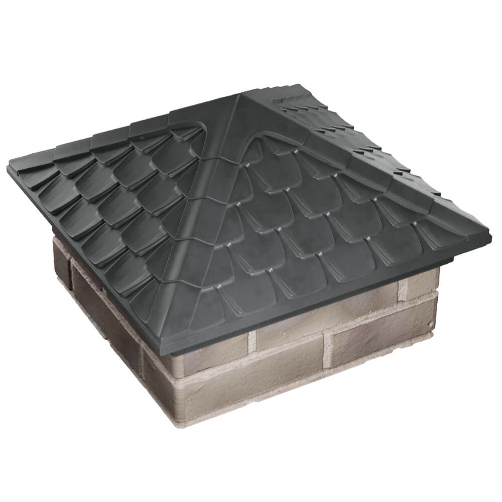 Колпак Zking Эльбрус Серый на столб 1.5х1.5 кирпича (385х385мм) в Коврове фото