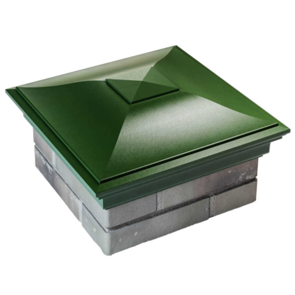 Колпак Zking Монблан Зеленый на столб 1.5х1.5 кирпича (385х385мм) в Коврове фото