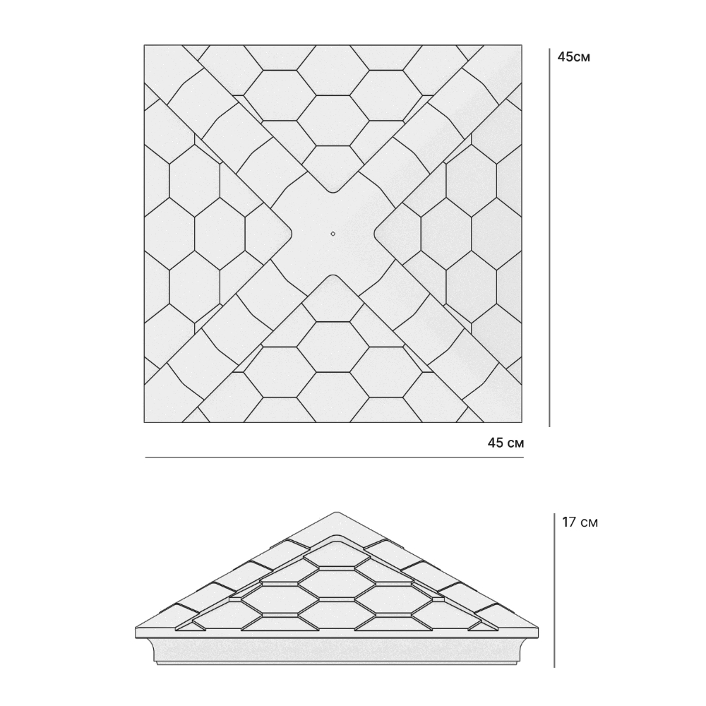 Колпак Zking Эверест Бежевый на столб 1.5х1.5 кирпича (390х390мм) в Коврове фото