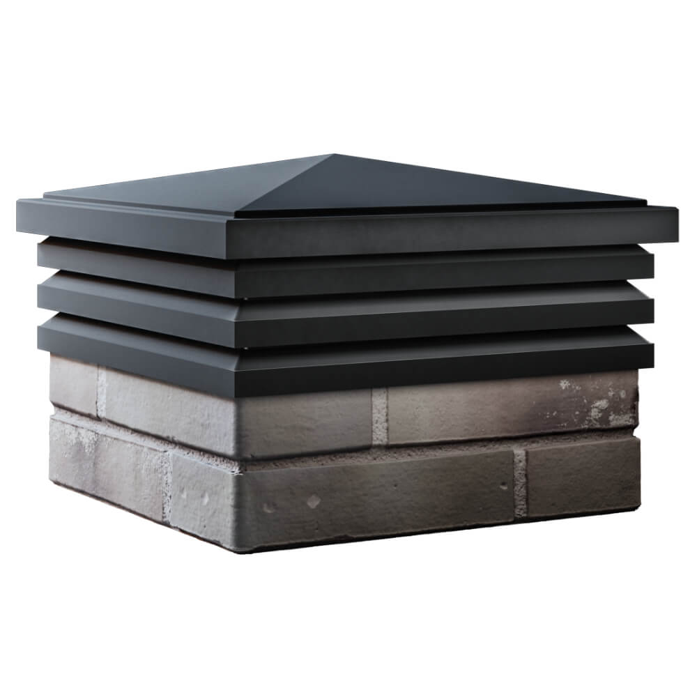 Колпак Zking Бона ХайТек Черный на столб 1.5х1.5 кирпича (385х385мм) в Коврове фото