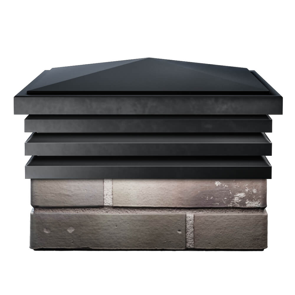 Колпак Zking Бона ХайТек Черный на столб 1.5х1.5 кирпича (385х385мм) Ковров фото