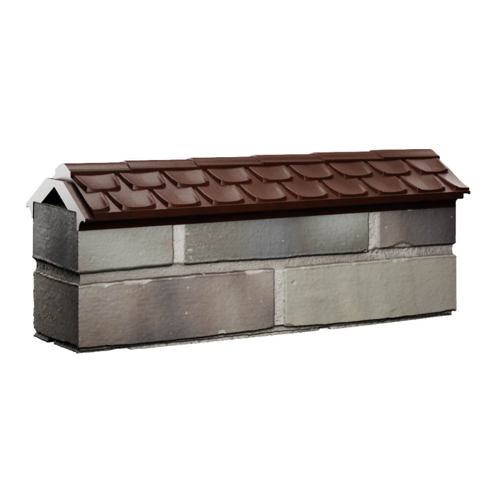 Парапет Zking Эльбрус Коричневый с посадкой на 0.5 кирпича (130мм) Ковров фото