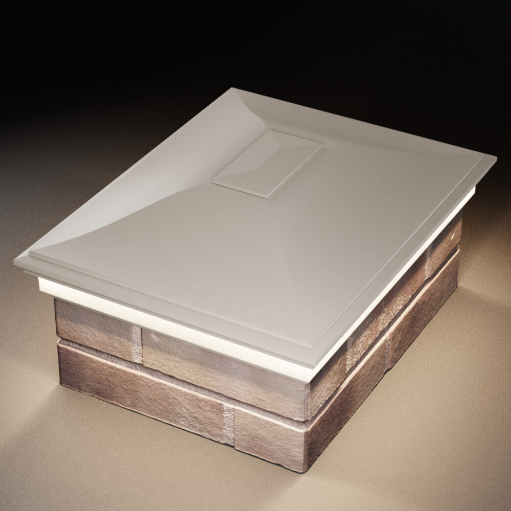 Колпак Zking Монблан Бежевый на столб 2х1.5 кирпича (515х385мм) c подсветкой в Коврове фото