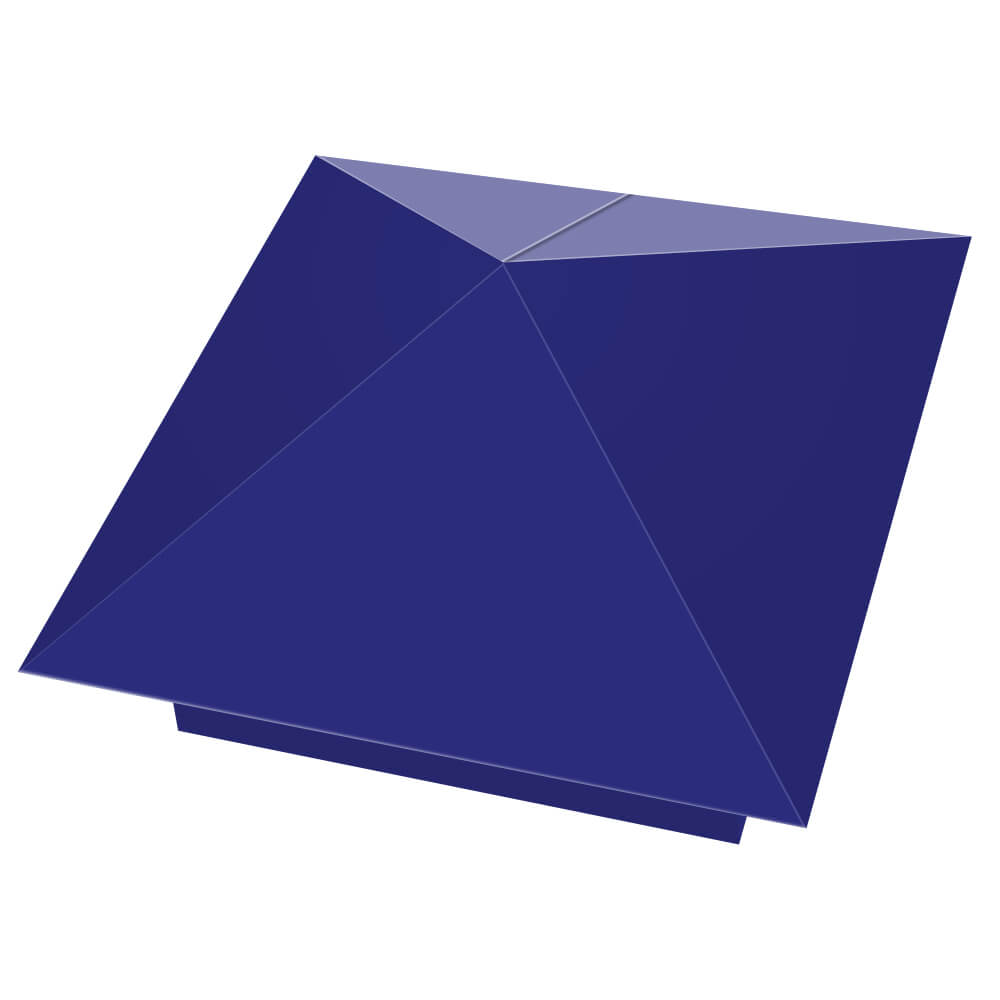 Колпак металлический 400х400мм RAL5002 Синий Ультрамарин заборный Ковров фото