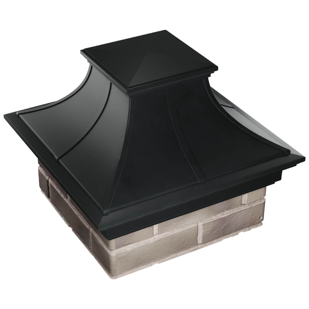 Колпак Zking Монблан Премиум Черный на столб 1.5х1.5 кирпича (385х385мм) в Коврове фото