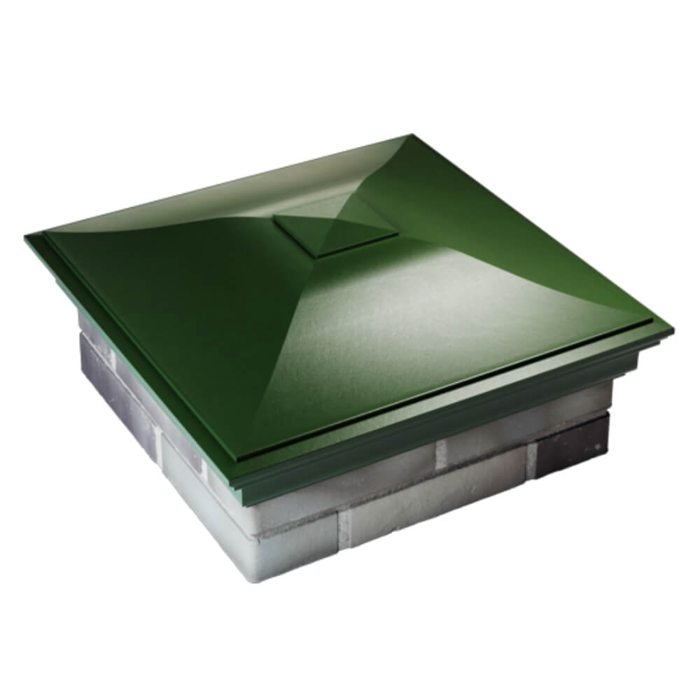 Колпак Zking Монблан Зеленый на столб 2х2 кирпича (515х515мм) Ковров фото