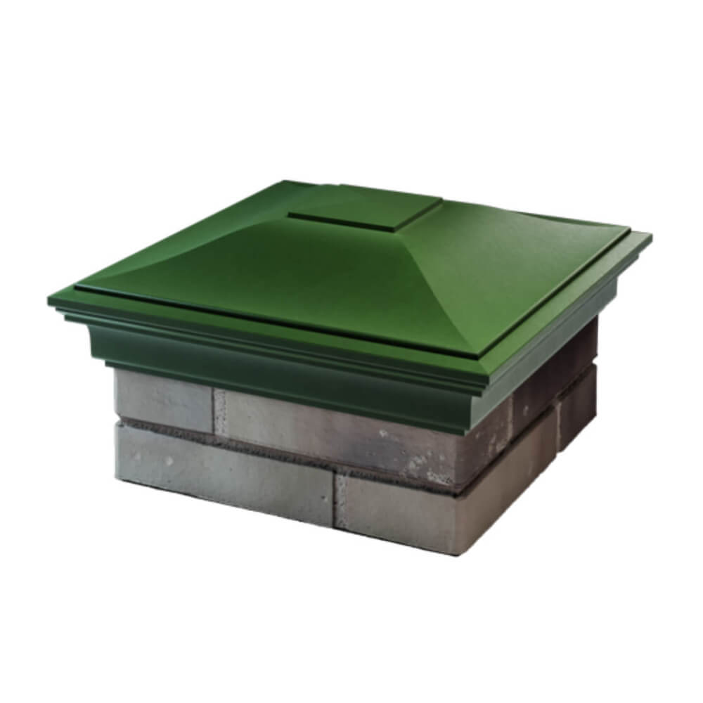 Колпак Zking Монблан Зеленый на столб 1.5х1.5 еврокирпича 0.7НФ (355х355мм) в Коврове фото