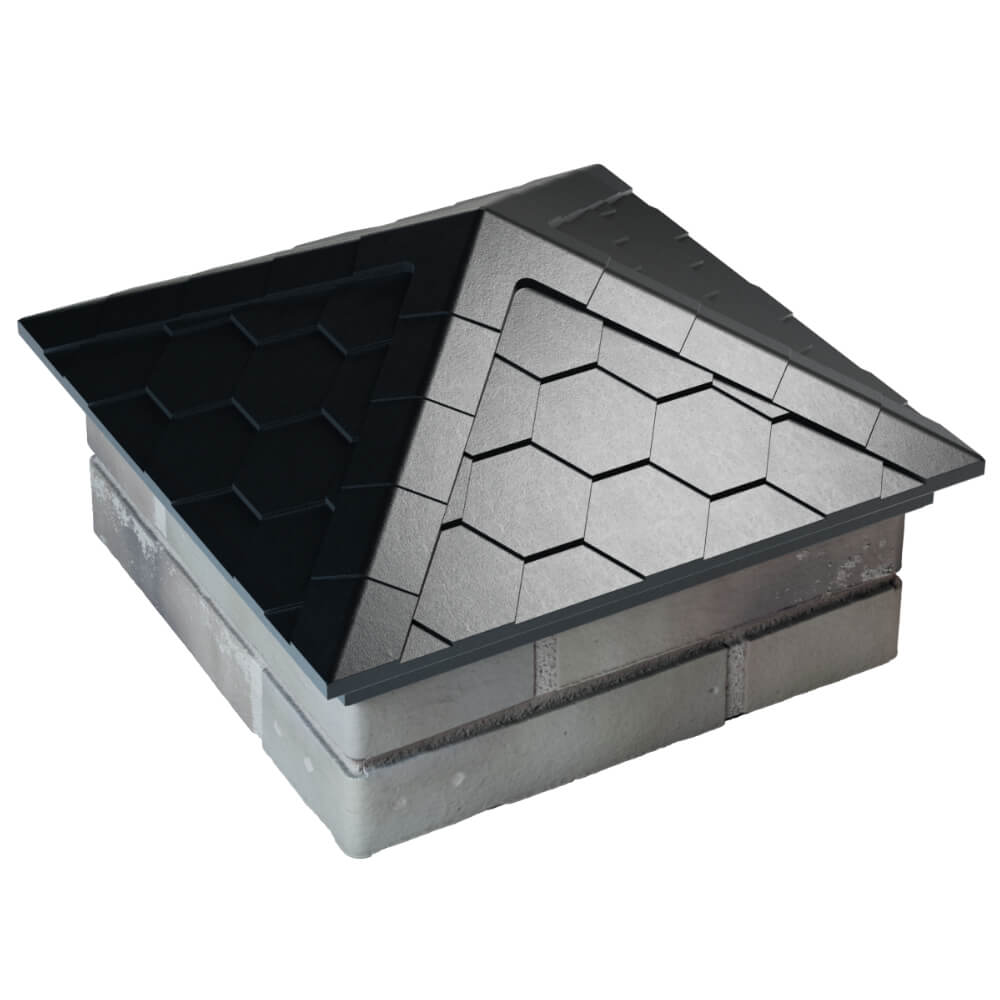 Колпак Zking Эверест Черный на столб 1.5х1.5 кирпича (390х390мм) в Коврове фото