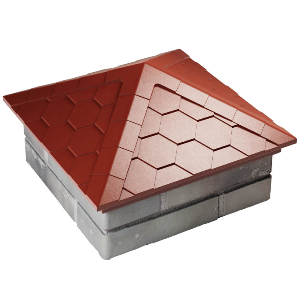 Колпак Zking Эверест Красный на столб 1.5х1.5 кирпича (390х390мм) в Коврове фото