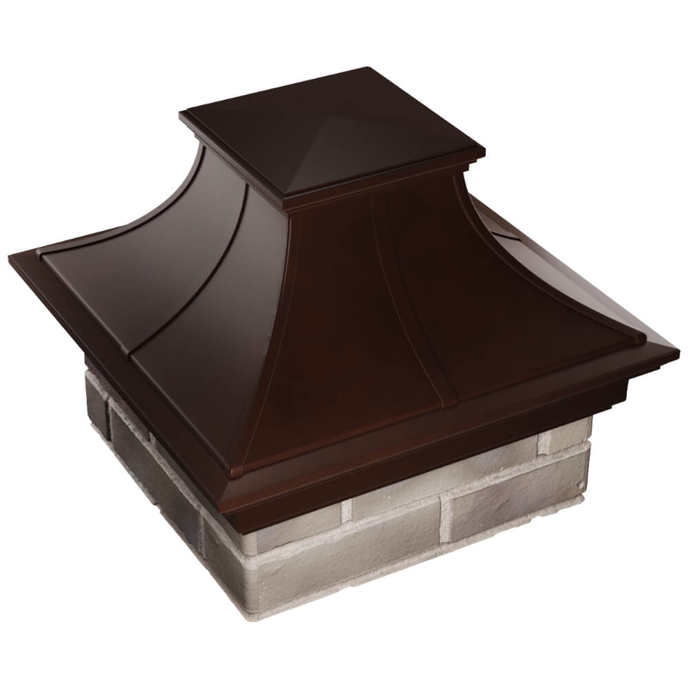 Колпак Zking Монблан Премиум Коричневый на столб 1.5х1.5 кирпича (385х385мм) в Коврове фото