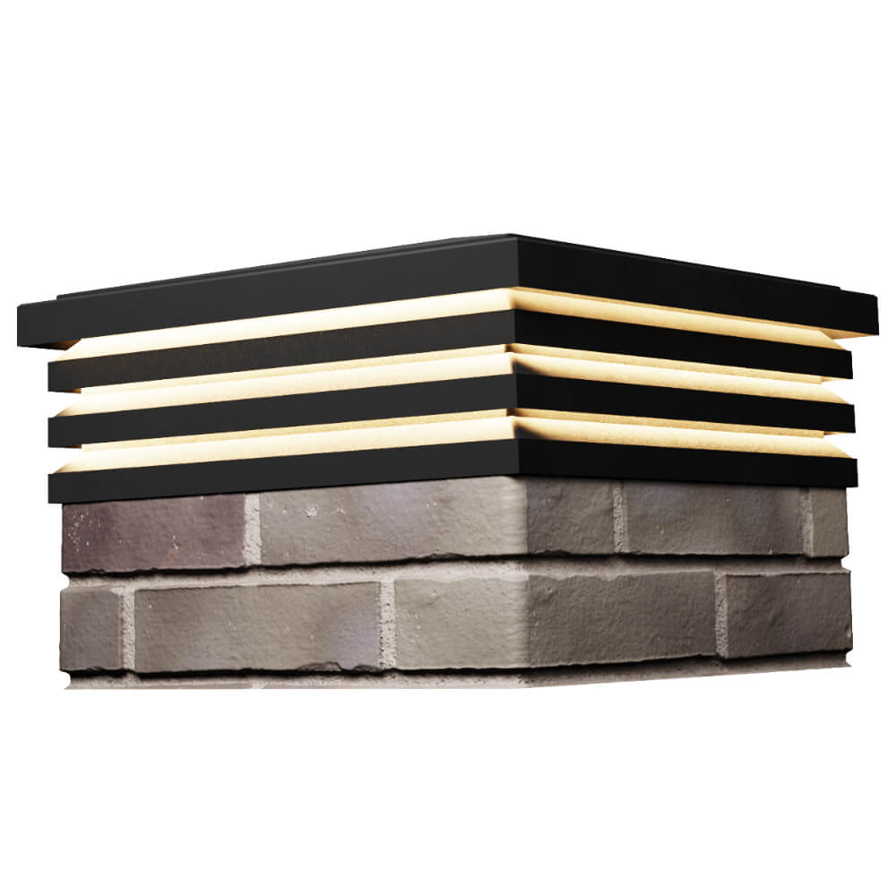 Колпак Zking Бона ХайТек Черный на столб 1.5х1.5 кирпича (385х385мм) с подсветкой в Коврове фото