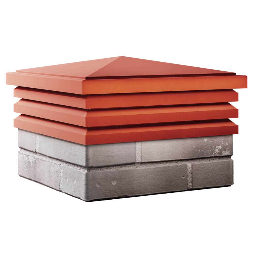 Колпак Zking Бона ХайТек Красный на столб 1.5х1.5 кирпича (385х385мм) в Коврове фото