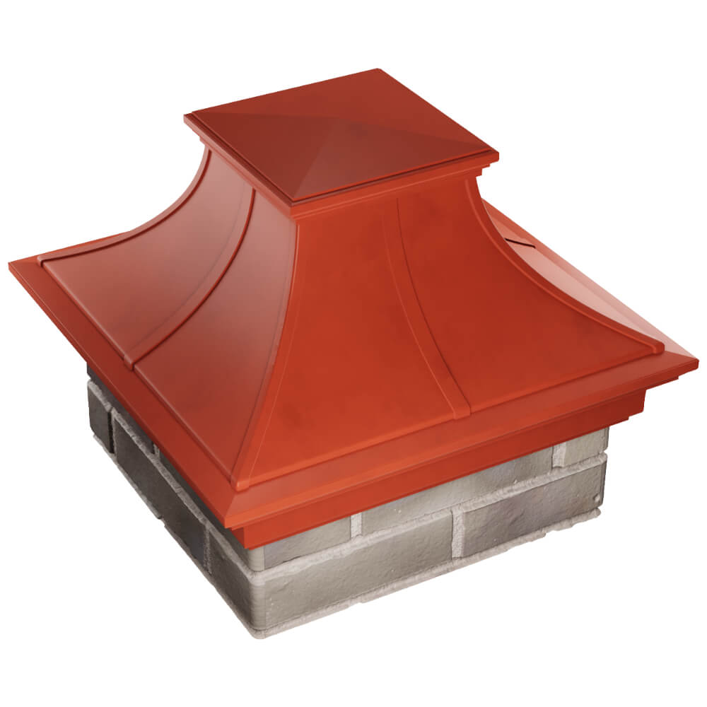 Колпак Zking Монблан Премиум Красный на столб 1.5х1.5 кирпича (385х385мм) в Коврове фото