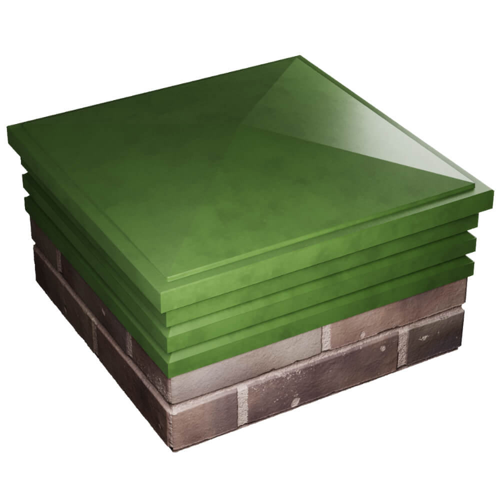 Колпак Zking Бона ХайТек Зеленый на столб 2х2 кирпича (513х513мм) в Коврове фото