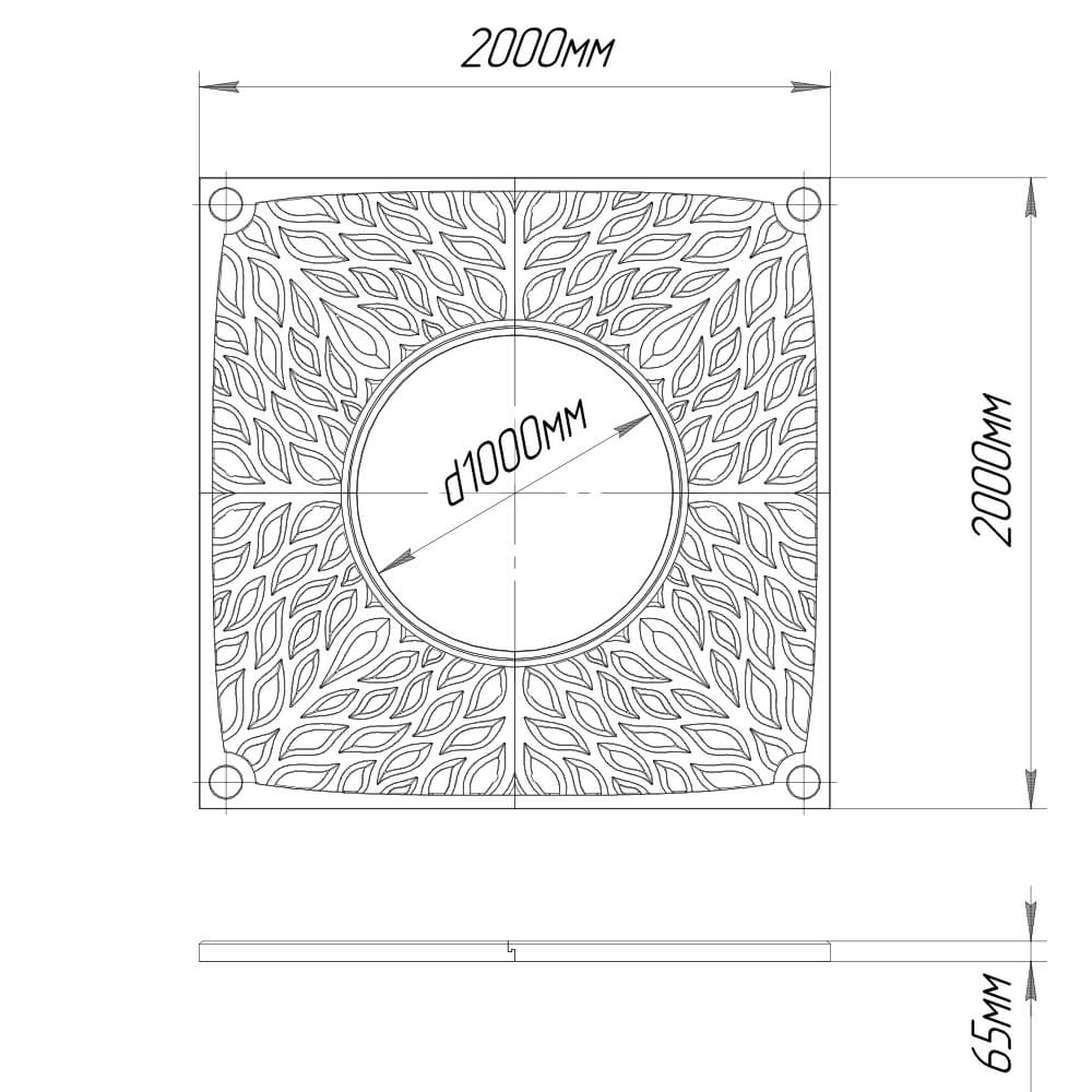 Приствольная решетка для дерева ZKING CRUST 2х2м Черная в Коврове фото