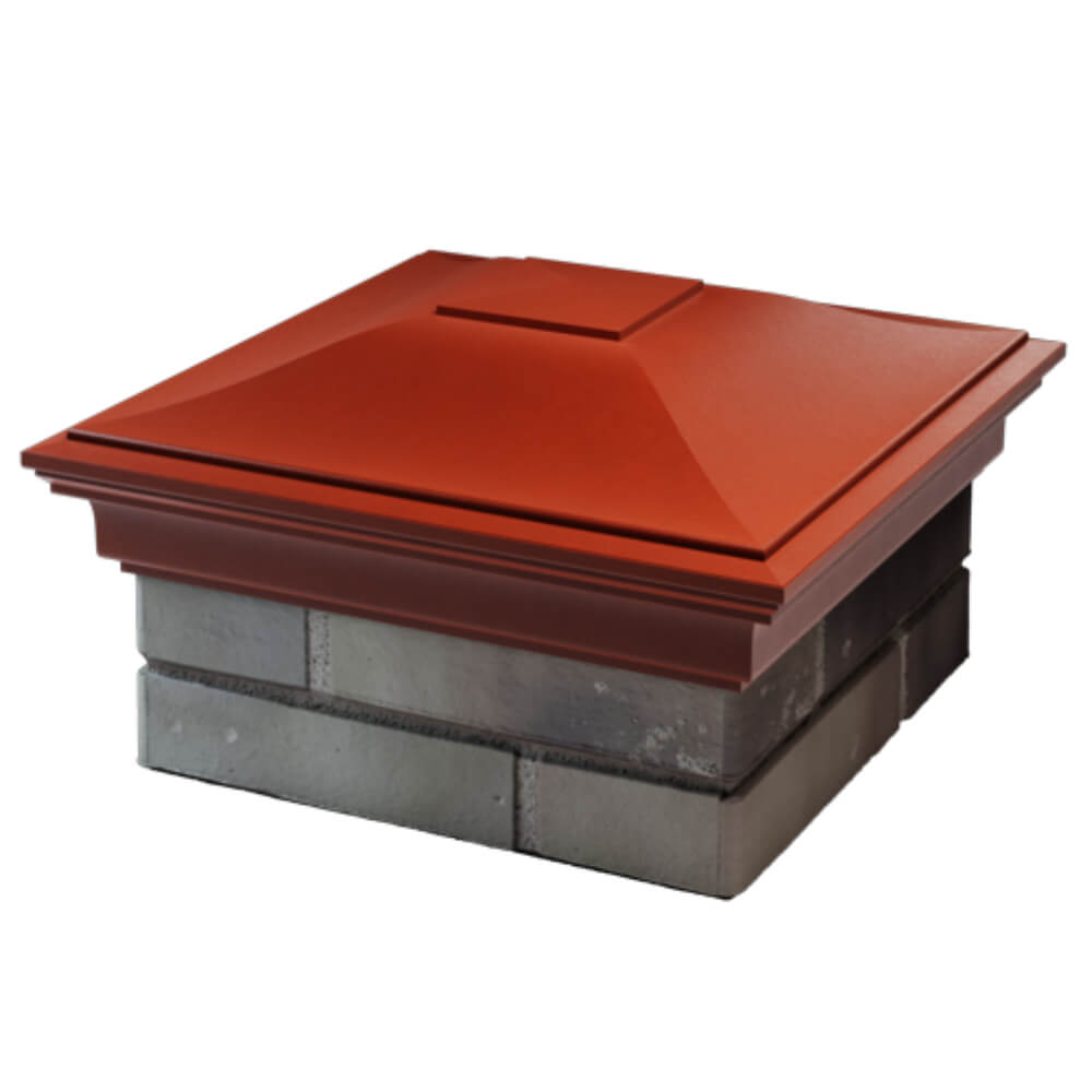 Колпак Zking Монблан Красный на столб 1.5х1.5 кирпича (385х385мм) в Коврове фото