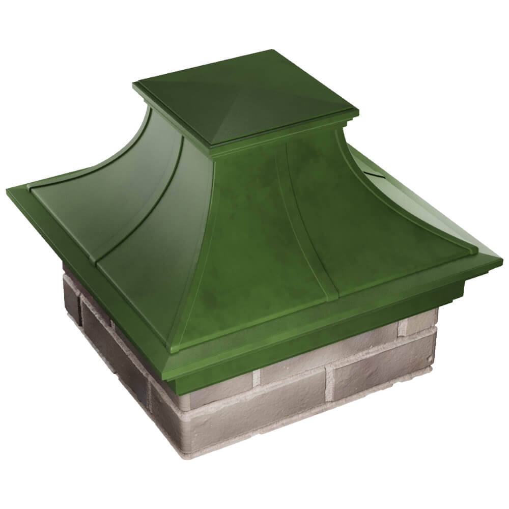 Колпак Zking Монблан Премиум Зеленый на столб 1.5х1.5 кирпича (385х385мм) в Коврове фото