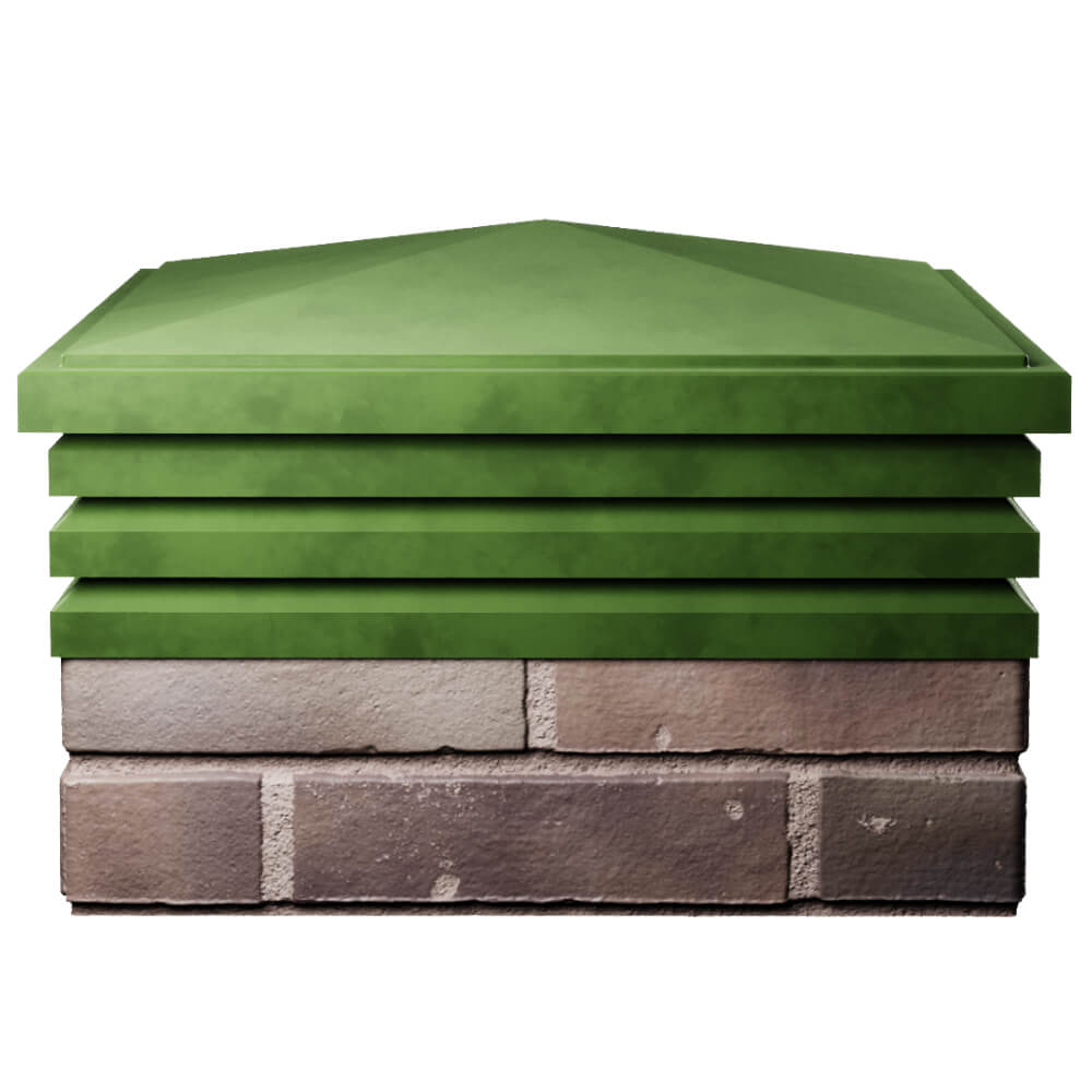 Колпак Zking Бона ХайТек Зеленый на столб 2х2 кирпича (513х513мм) Ковров фото