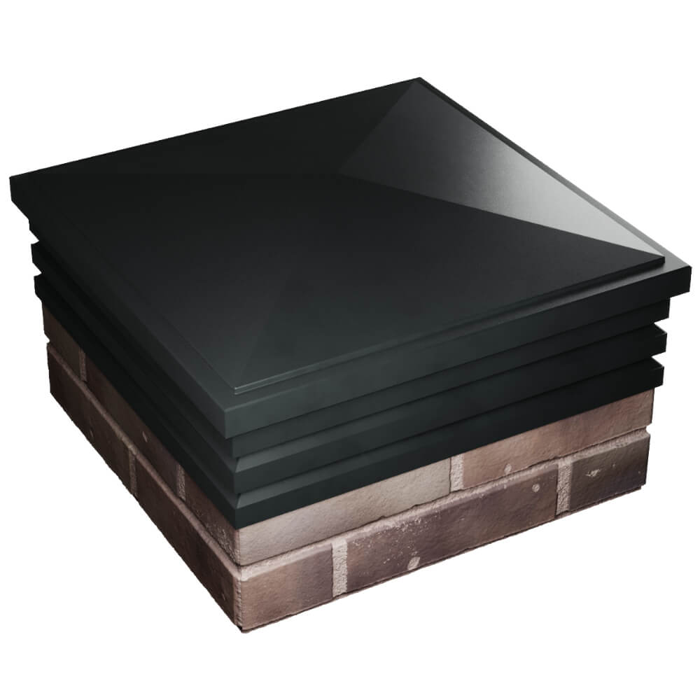 Колпак Zking Бона ХайТек Черный на столб 2х2 кирпича (513х513мм) в Коврове фото