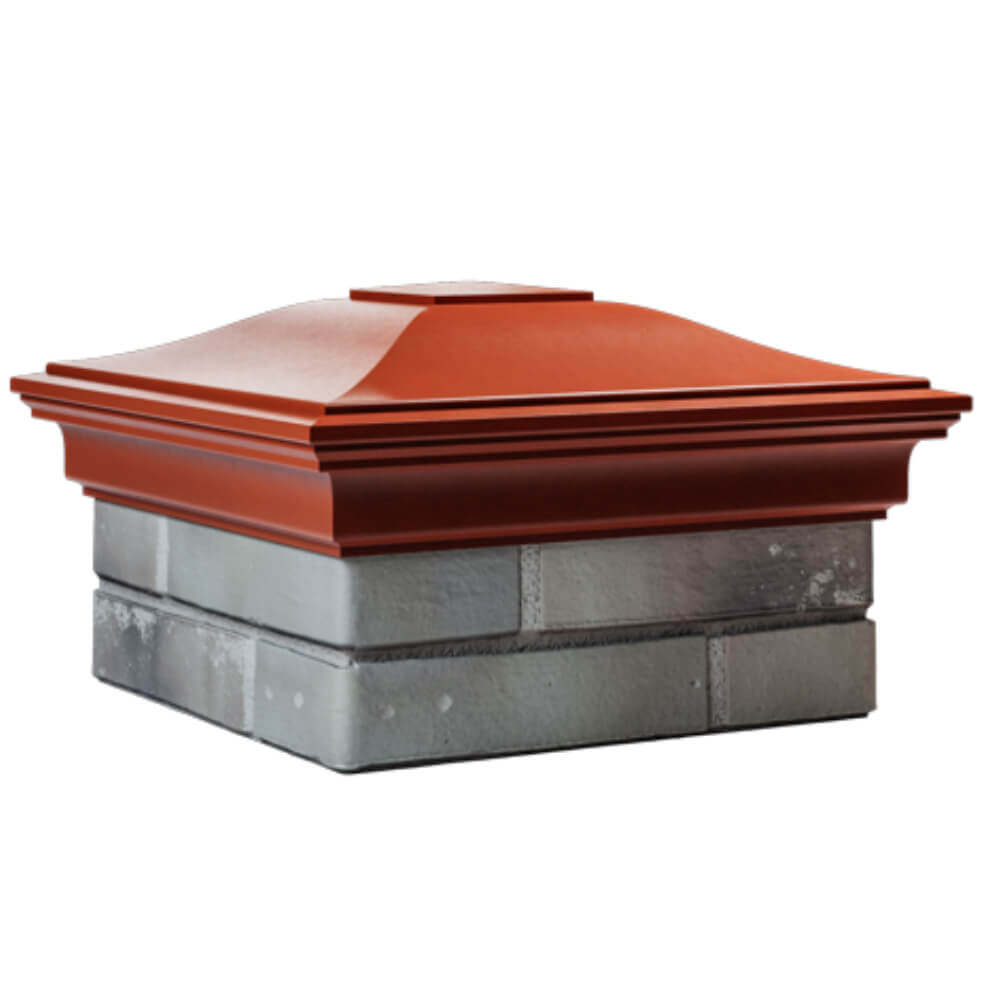 Колпак Zking Монблан Красный на столб 1.5х1.5 кирпича (385х385мм) в Коврове фото