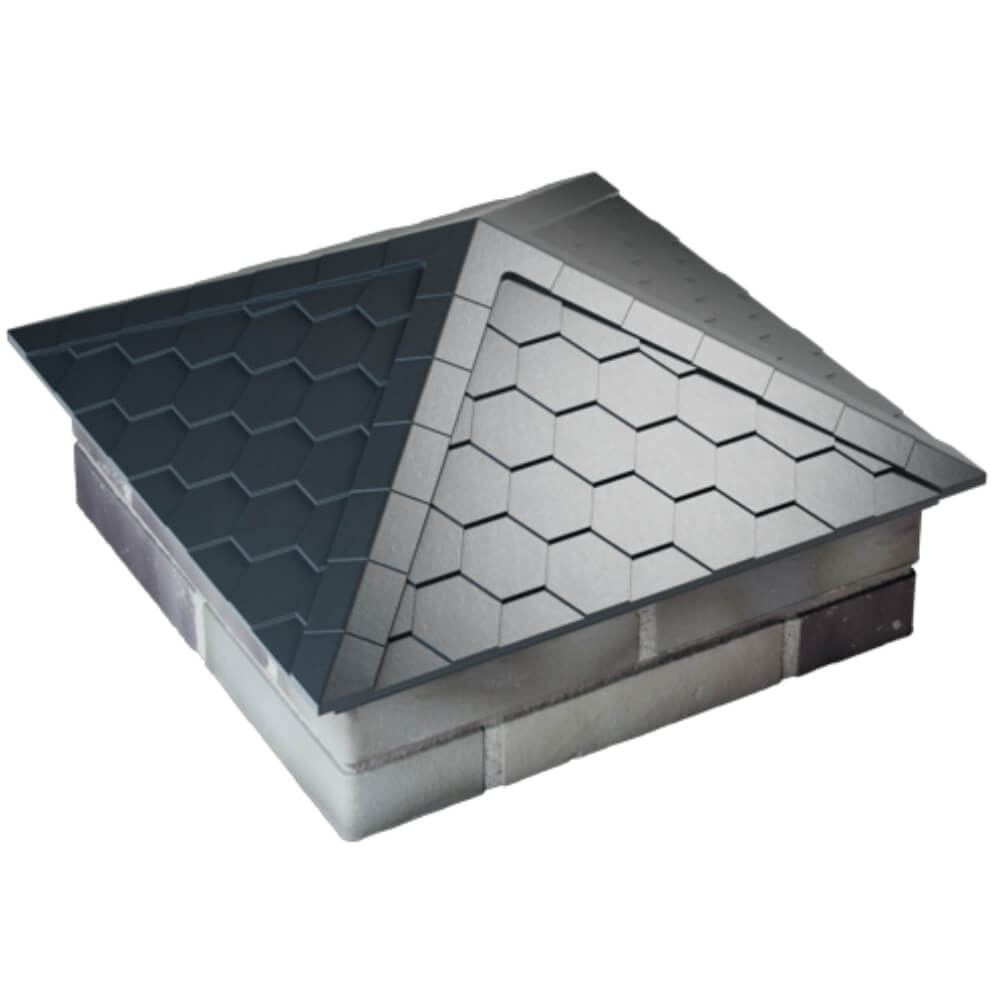 Колпак Zking Эверест Серый на столб 2х2 кирпича (535х535мм) Ковров фото