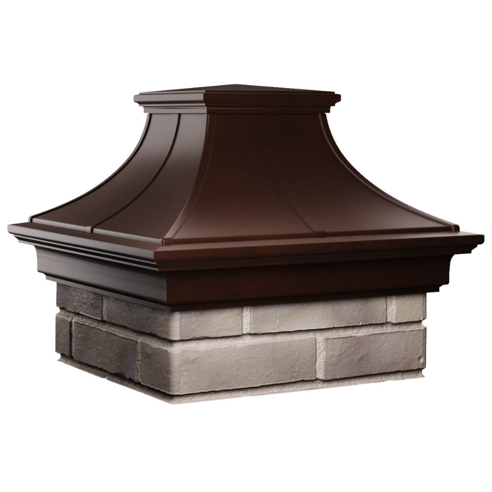 Колпак Zking Монблан Премиум Коричневый на столб 1.5х1.5 кирпича (385х385мм) в Коврове фото