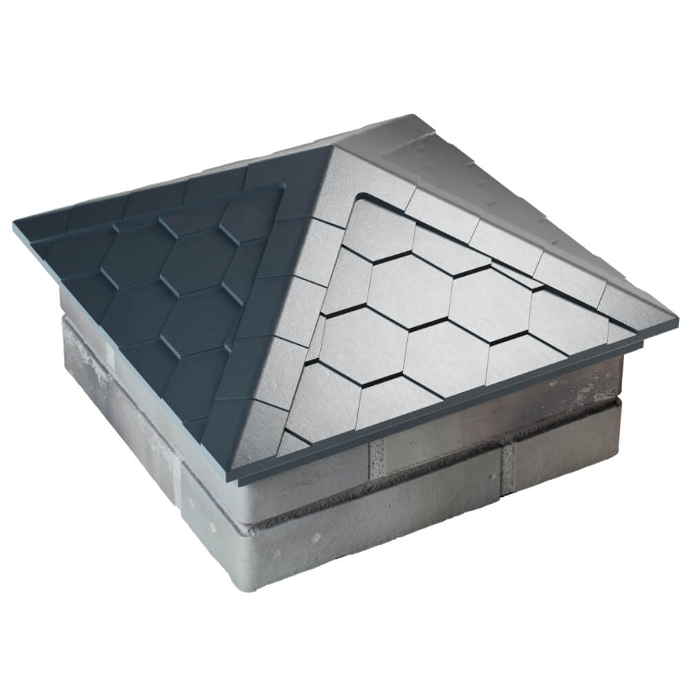 Колпак Zking Эверест Серый на столб 1.5х1.5 кирпича (390х390мм) в Коврове фото