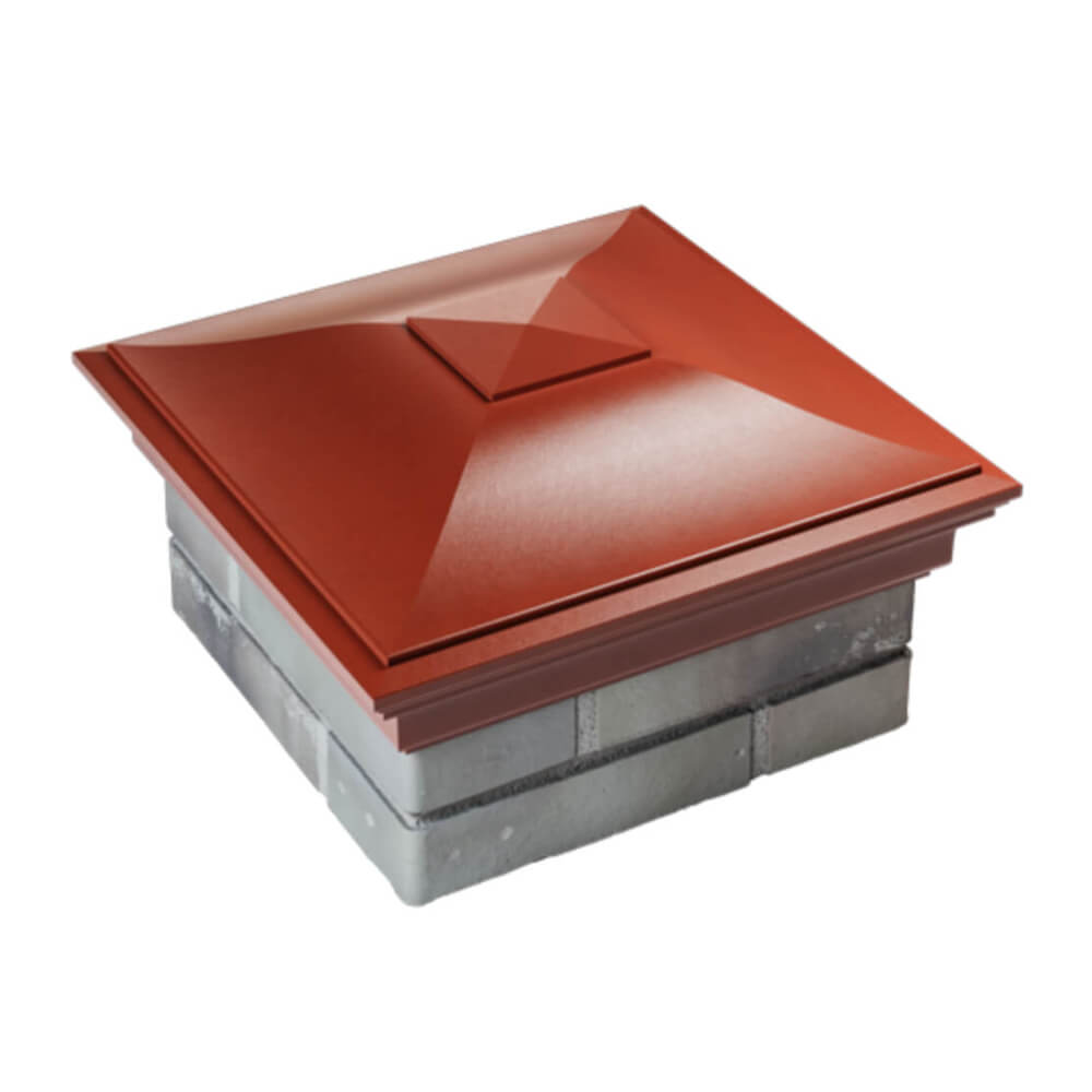 Колпак Zking Монблан Красный на столб 1.5х1.5 еврокирпича 0.7НФ (355х355мм) в Коврове фото