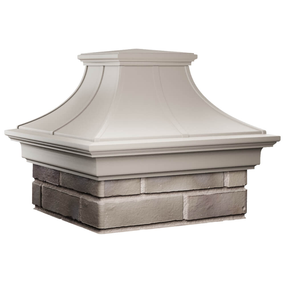 Колпак Zking Монблан Премиум Бежевый на столб 1.5х1.5 кирпича (385х385мм) в Коврове фото