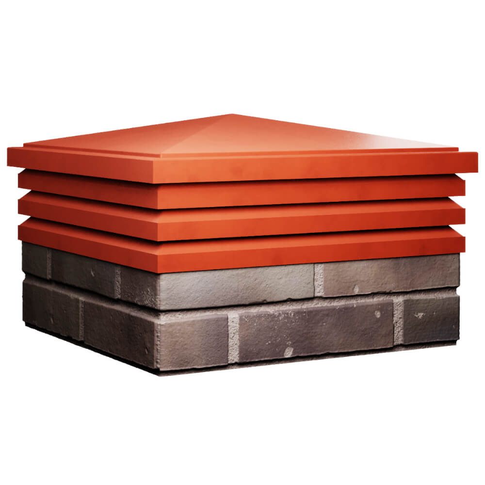 Колпак Zking Бона ХайТек Красный на столб 2х2 кирпича (513х513мм) в Коврове фото