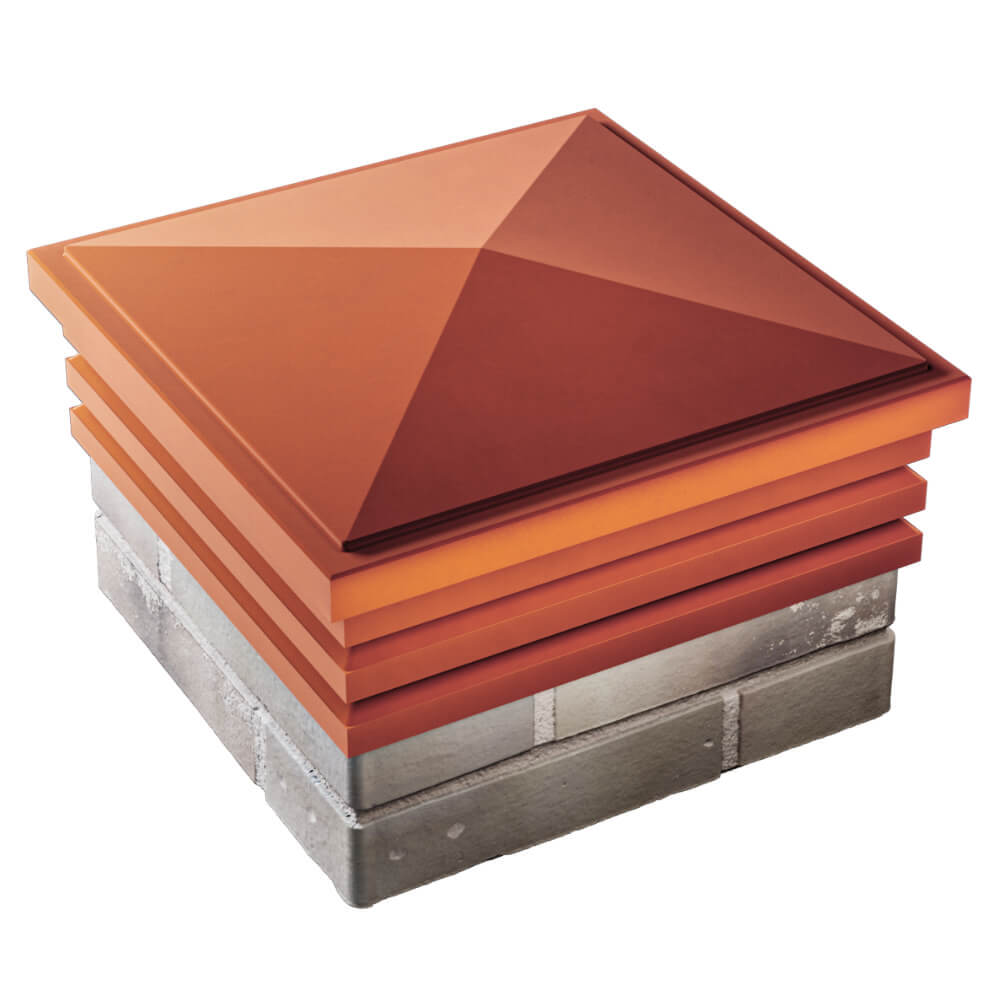 Колпак Zking Бона ХайТек Красный на столб 1.5х1.5 кирпича (385х385мм) в Коврове фото