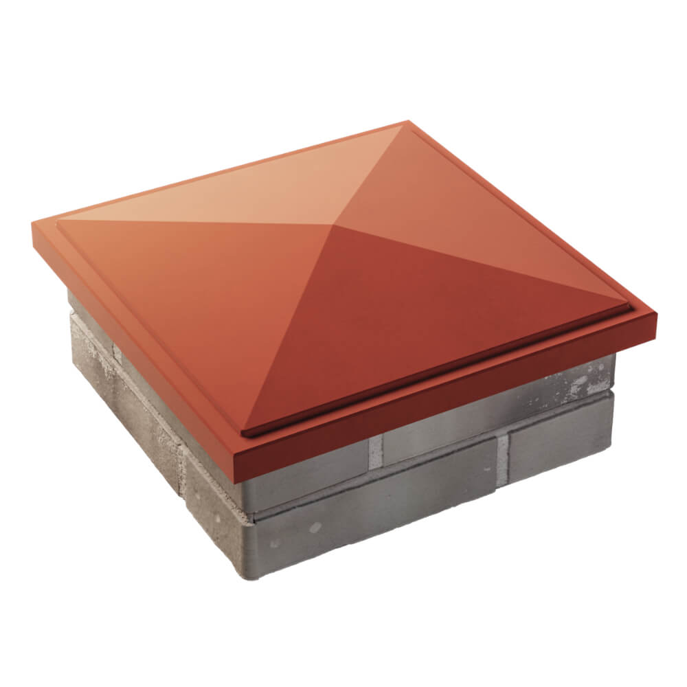 Колпак Zking БонаМоно Красный на столб 1.5х1.5 кирпича (385х385, 400х400мм) в Коврове фото