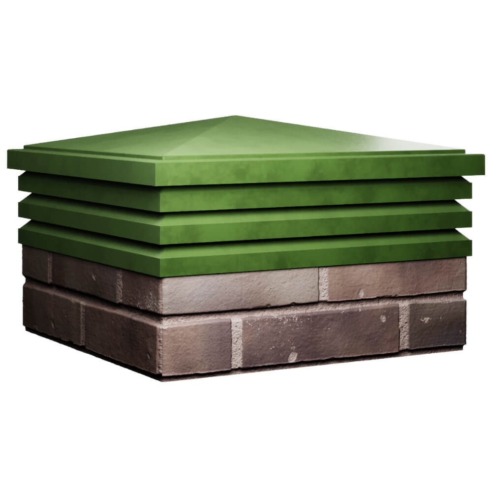 Колпак Zking Бона ХайТек Зеленый на столб 2х2 кирпича (513х513мм) в Коврове фото